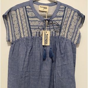 Savanna Jane embroidered short sleeve top Medium